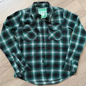 DIXXON Black and Green Plaid Casual Shirt